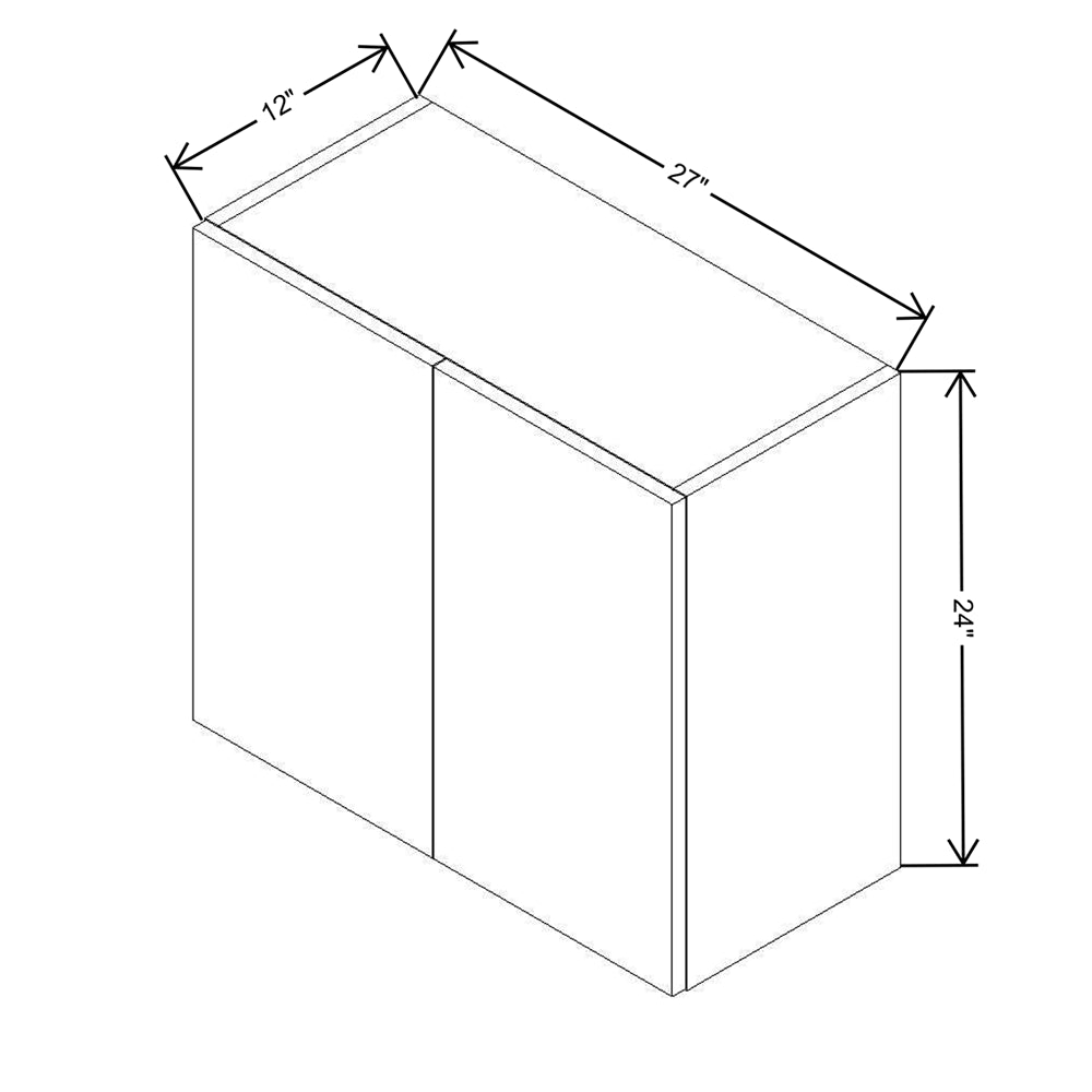 CNC Concord Park Ave Ocean 27" W X 24" H Double Door Wall Cabinet