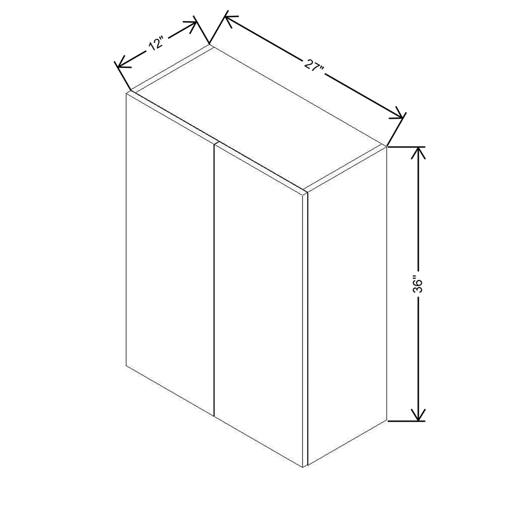 CNC Classic Broadway Cotton 27" W X 36" H Double Door Wall Cabinet