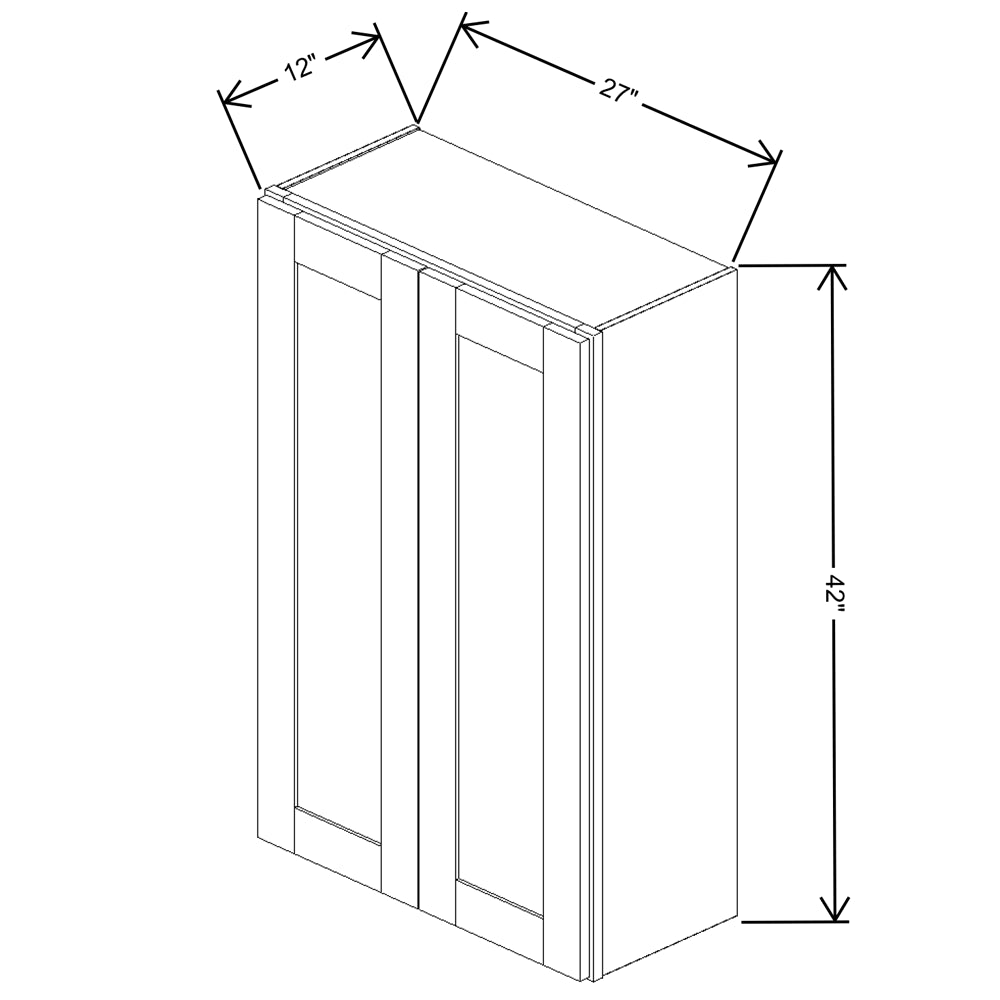 Fabuwood Allure Onyx Horizon Wall 27"W x 42"H Shaker Cabinet