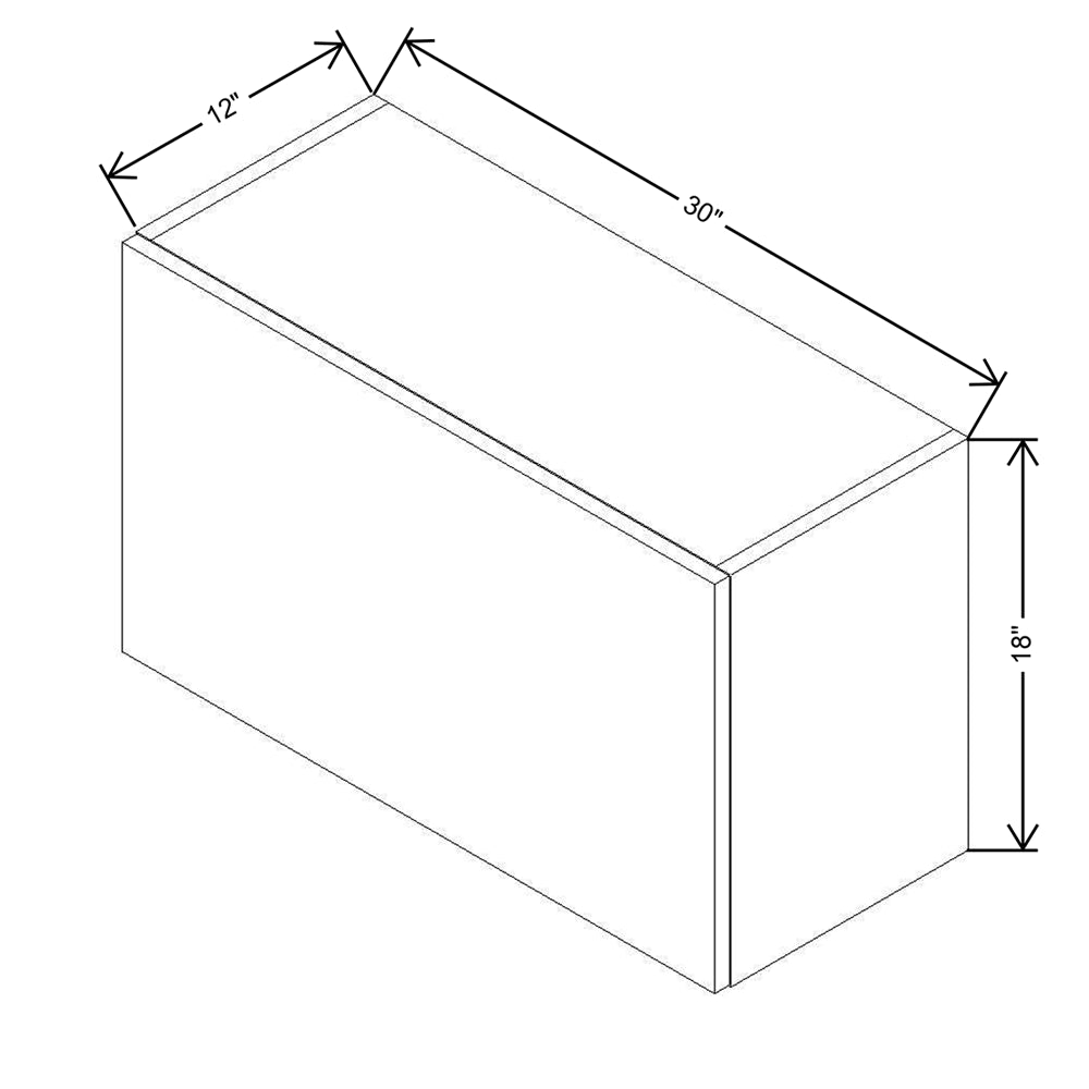 CNC Classic Milano Obsidian 24" W X 30" H Square Corner Wall Cabinet