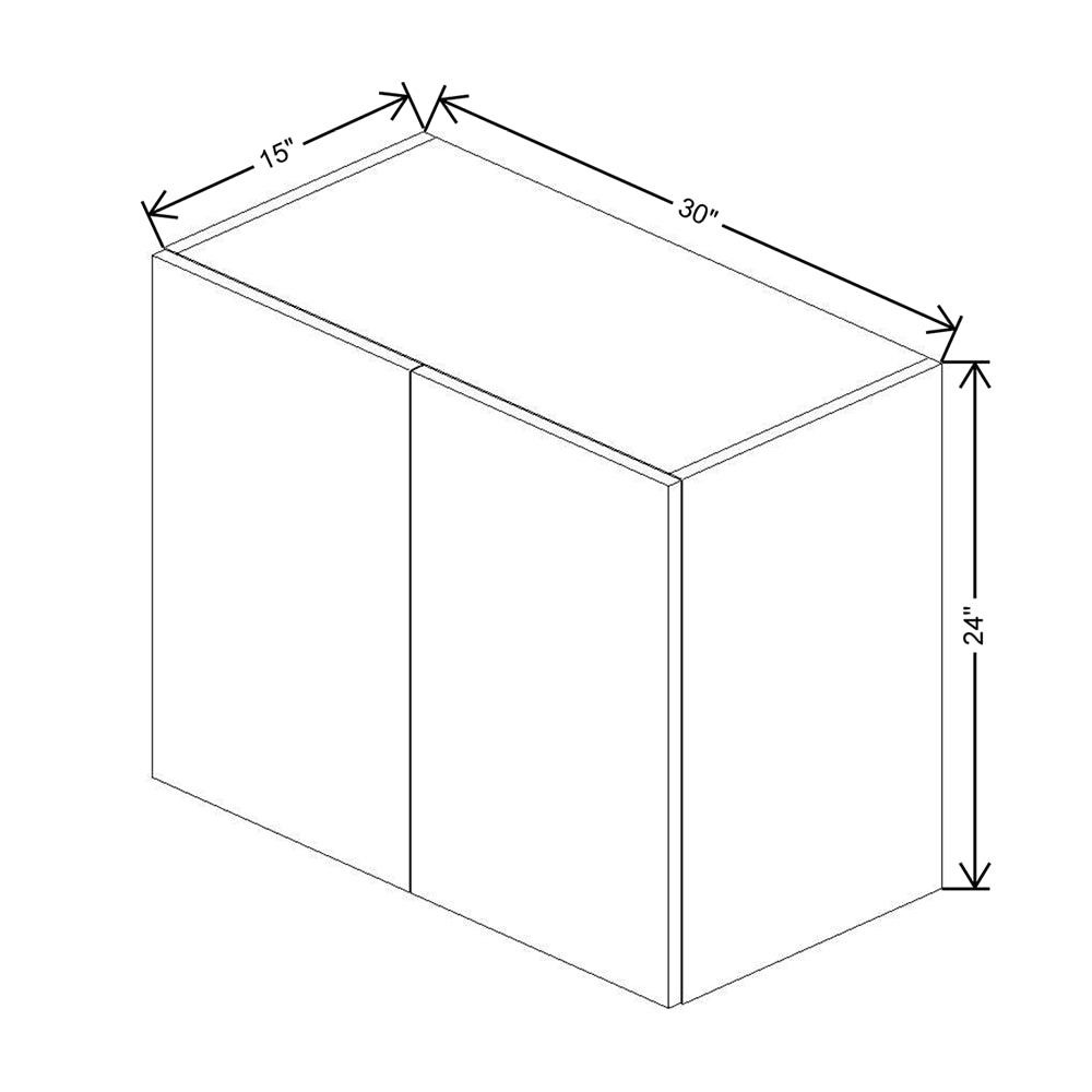 CNC Luxor Harvest 30" W X 24" H X 15" D Double Door Wall Cabinet