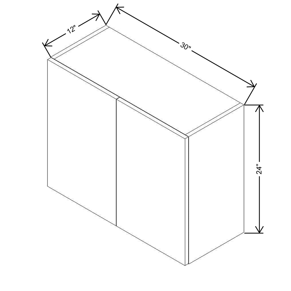 CNC Concord Park Ave Ocean 30" W X 24" H Double Door Wall Cabinet