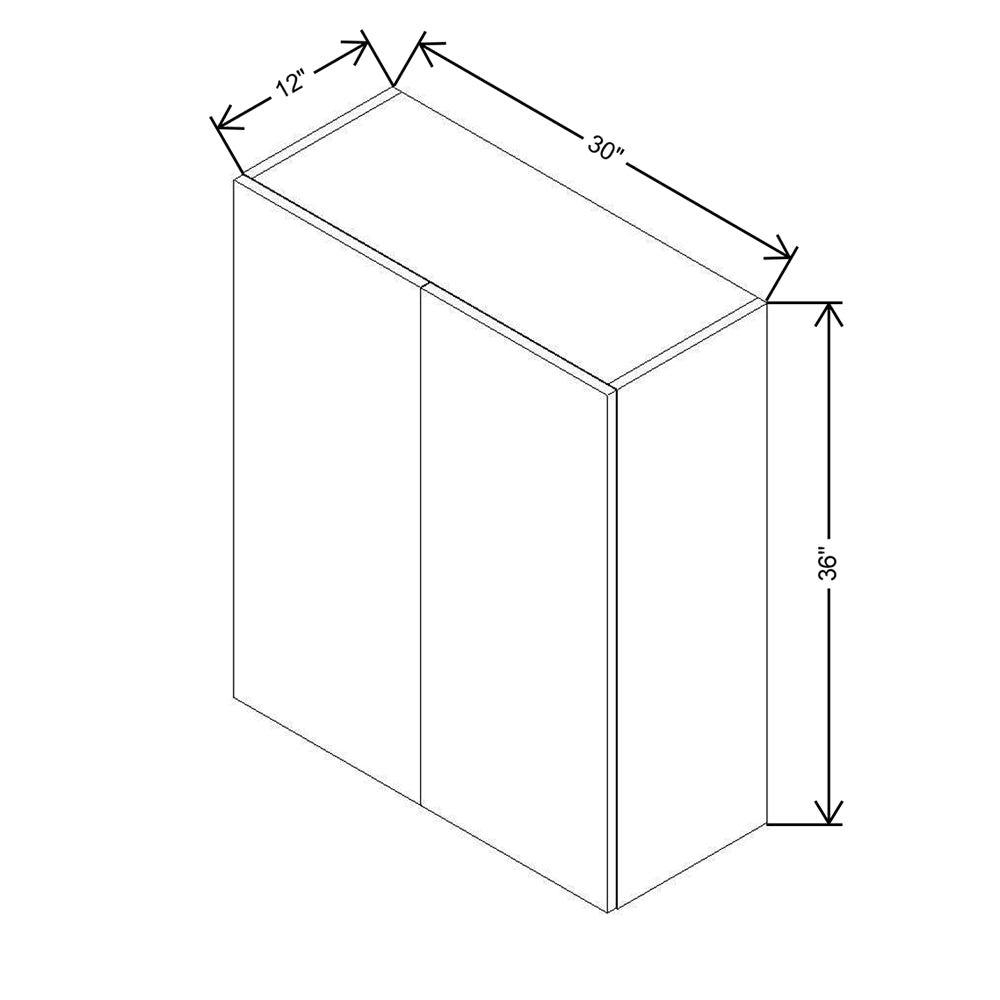 CNC Classic Highland White 30" W X 36" H Double Door Wall Cabinet