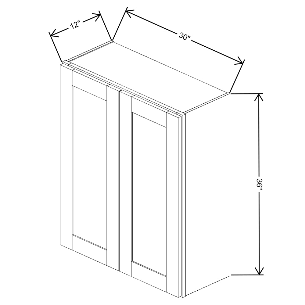 Fabuwood Allure Luna Indigo Wall 30"W x 36"H Shaker Cabinet