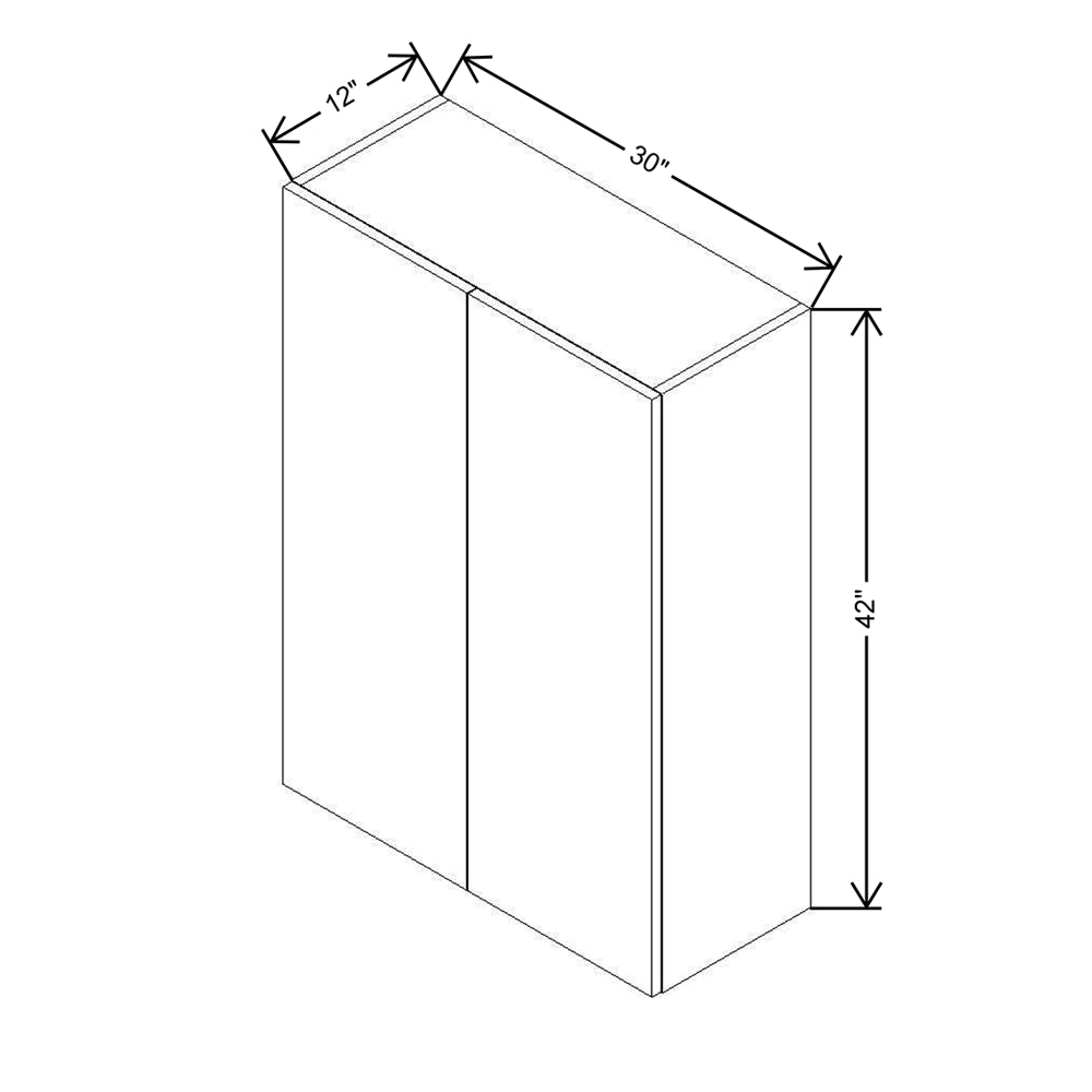 CNC Concord Newport White 30" W X 42" H Double Door Wall Cabinet