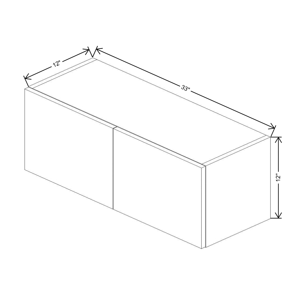 CNC Concord Fashion White 33" W X 12" H Double Door Wall Cabinet