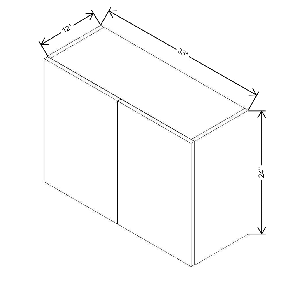 CNC Concord Newport White 33" W X 24" H Double Door Wall Cabinet