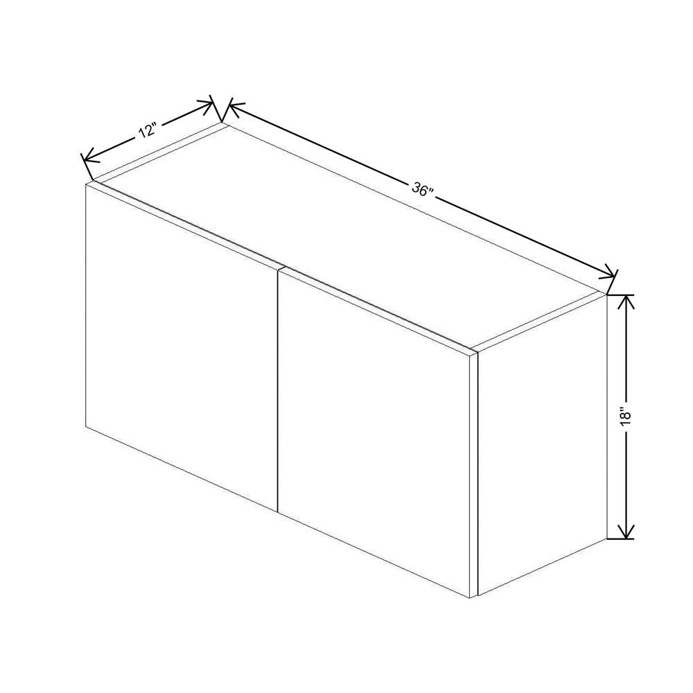 CNC Concord Newport White 36" W X 18" H Double Door Wall Cabinet