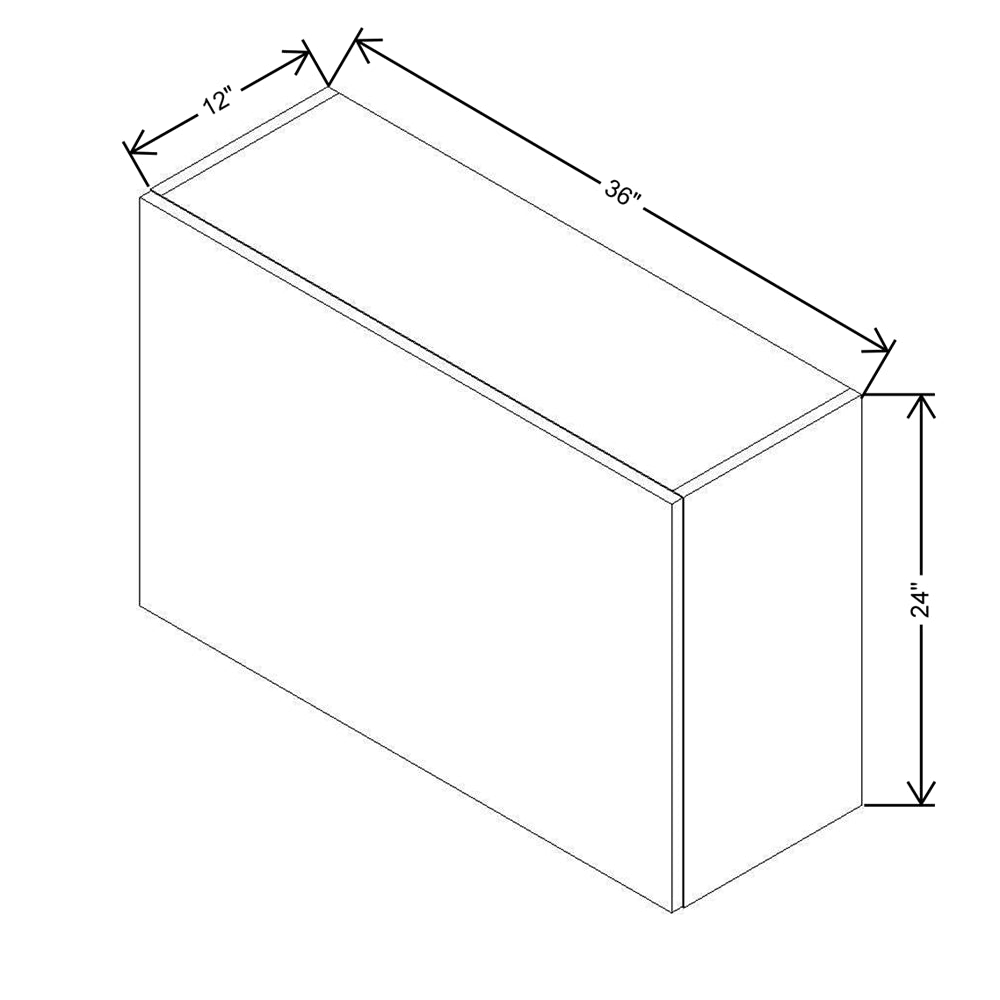 CNC Concord Elegant White 36" W X 24" H Horizontal Wall Cabinet