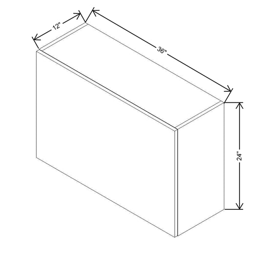 CNC Concord Newport White 36" W X 24" H Horizontal Wall Cabinet