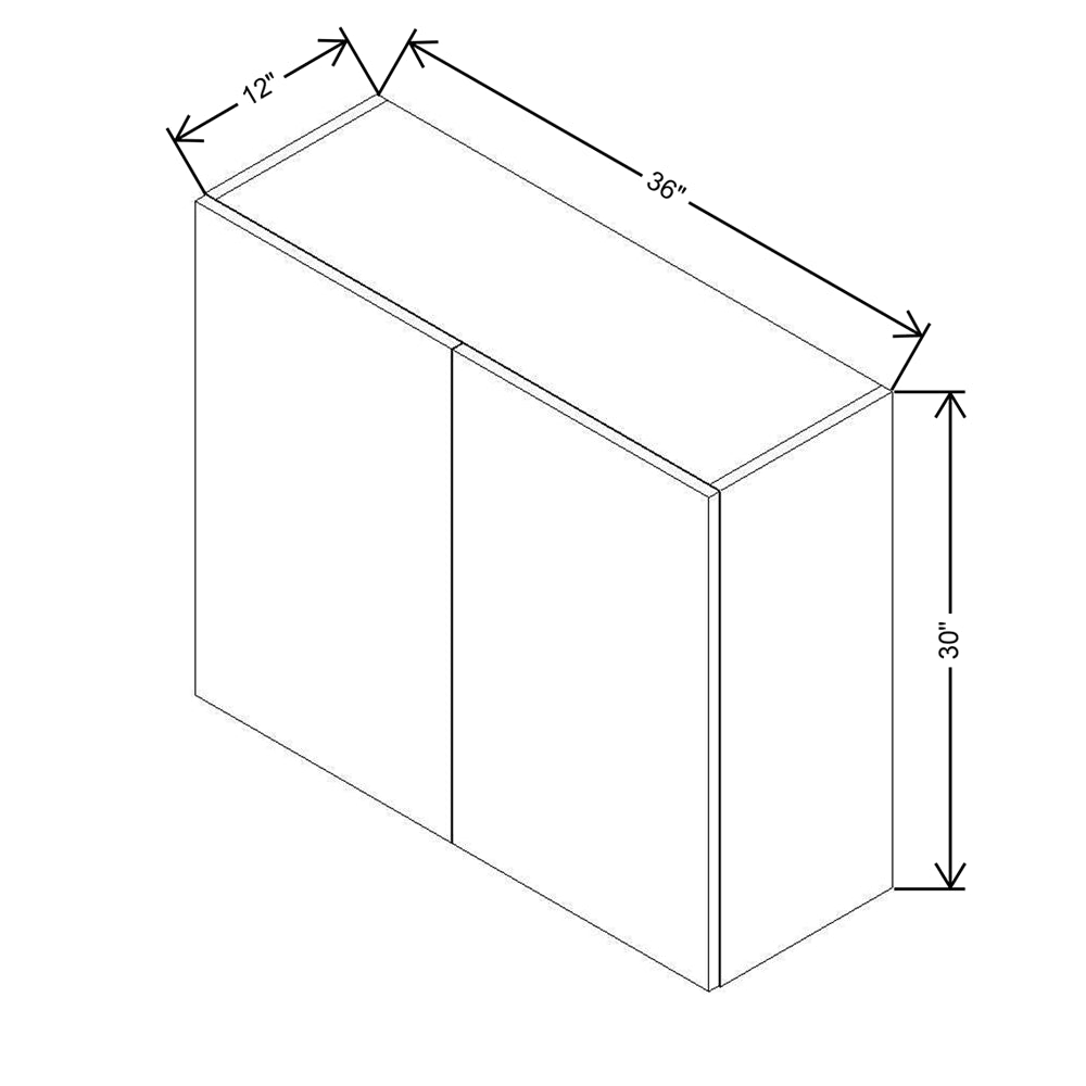 CNC Concord Elegant Ocean 36" W X 30" H Double Door Wall Cabinet
