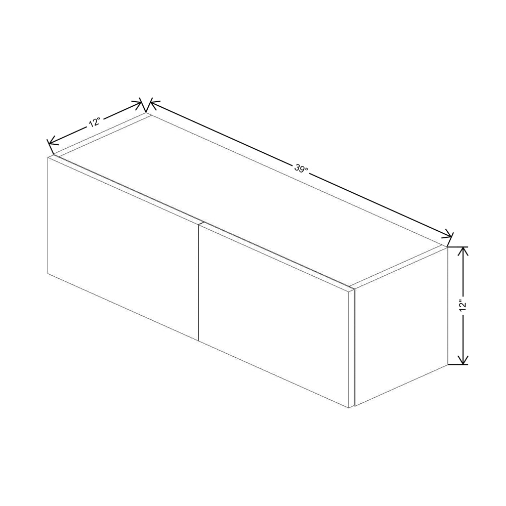 CNC Classic Broadway Almond 39" W X 12" H Double Door Wall Cabinet