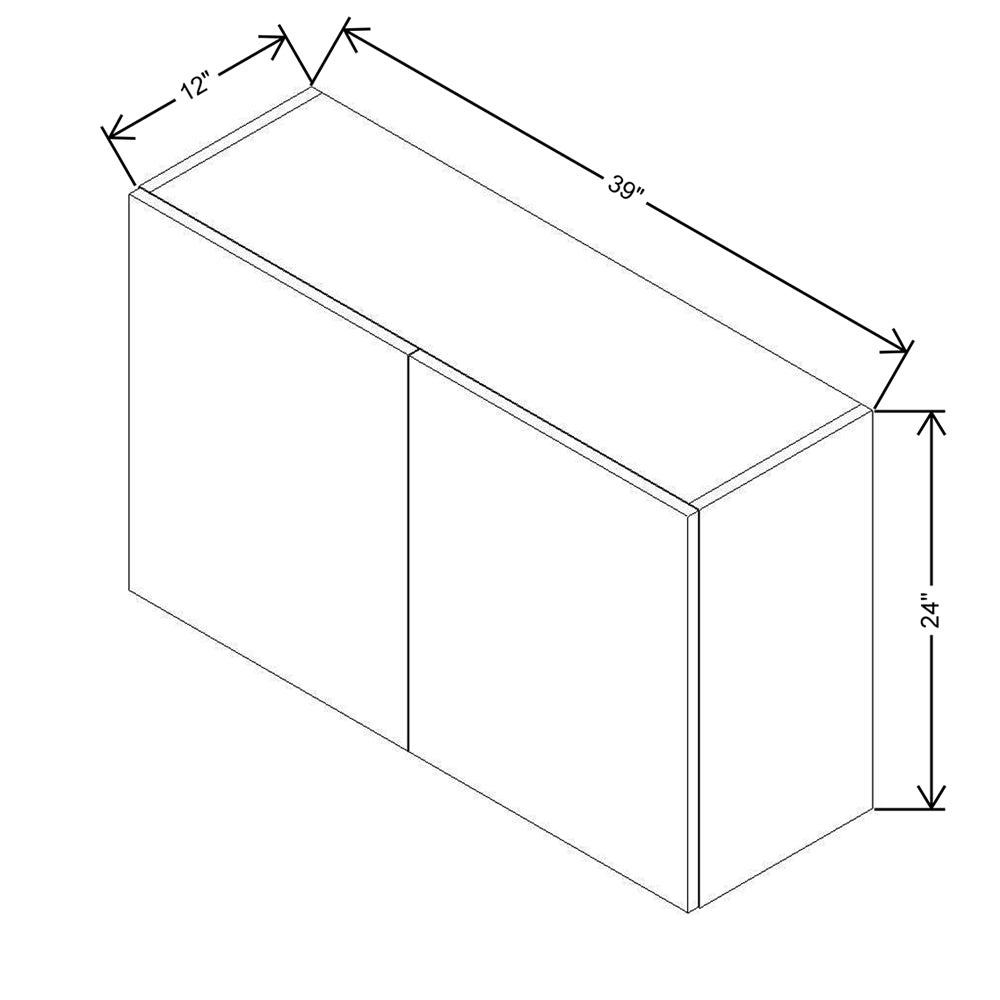 CNC Concord Elegant White 39" W X 24" H Double Door Wall Cabinet