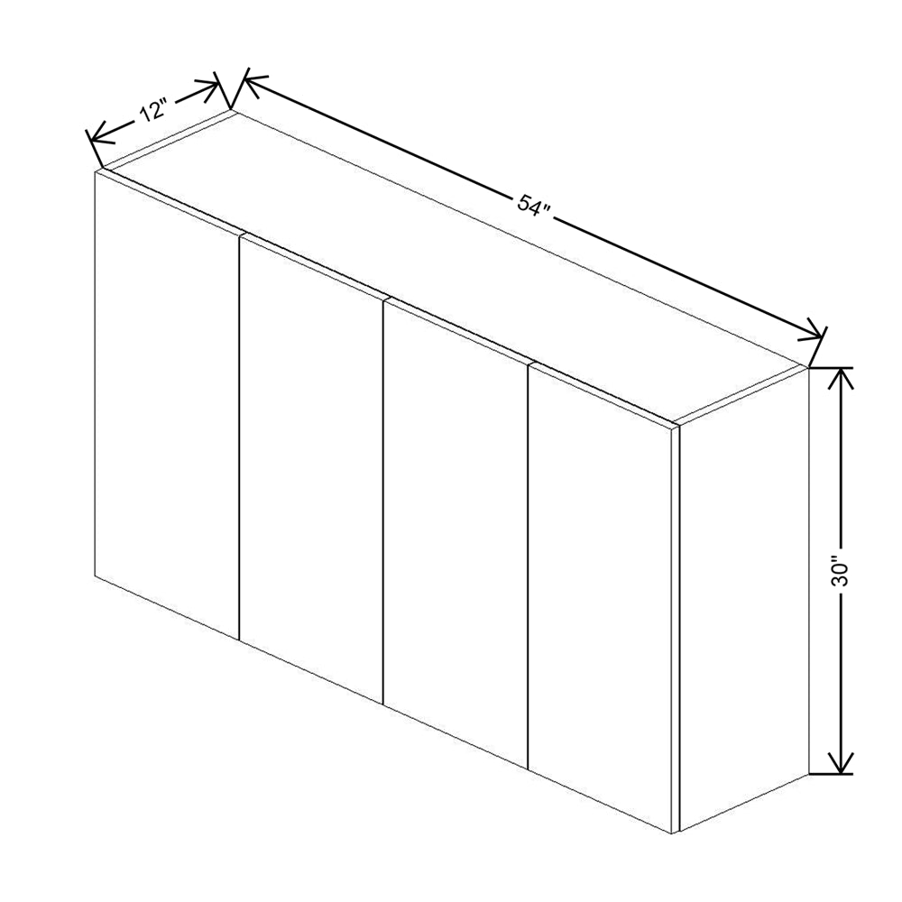 CNC Luxor 5-Piece Misty Grey 54" W X 30" H Double Door Wall Cabinet