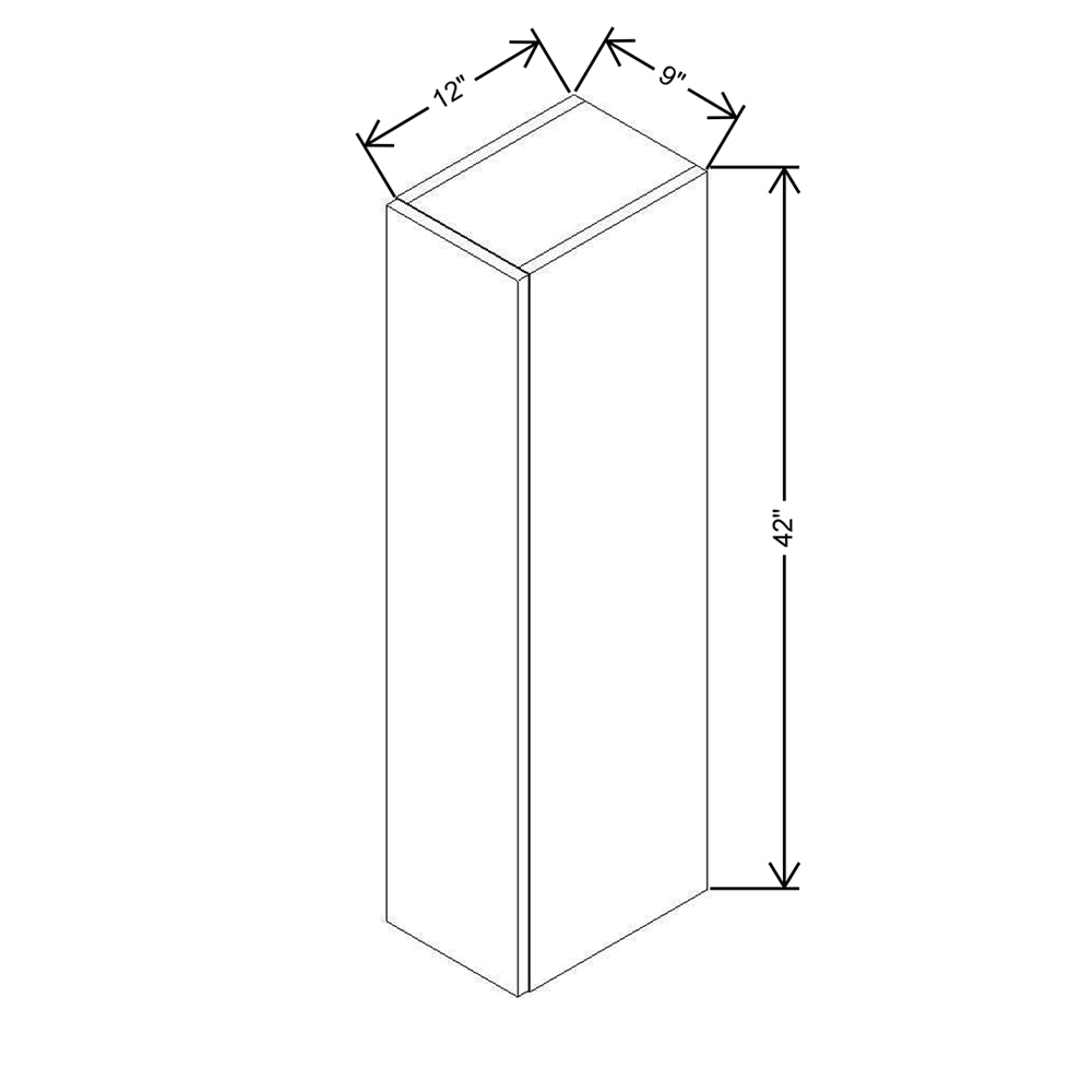 CNC Concord Elegant Ocean 09" W X 42" H Single Door Wall Cabinet