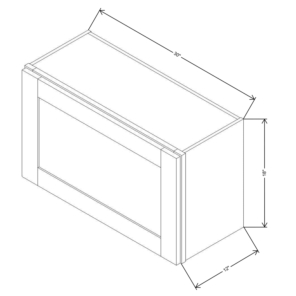 Fabuwood Allure Onyx Horizon 30"W X 18"H Wall Appliance Center