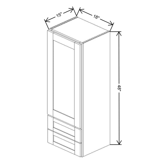 Fabuwood Allure Galaxy Dove 18" W X 48" H X 15" D Wall w/Drawers Cabinet