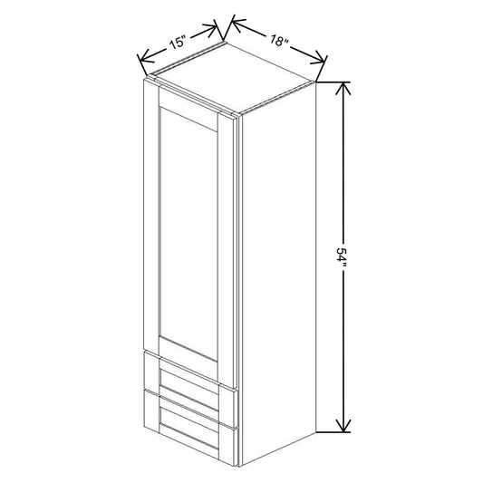 Fabuwood Allure Galaxy Dove 18" W X 54" H X 15" D Wall w/Drawers Cabinet