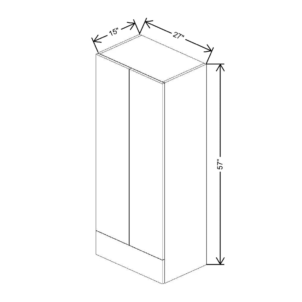 Fabuwood Illume Catalina Carbone Matte 24" W X 57" H X 15" D Wall w/Drawers Cabinet