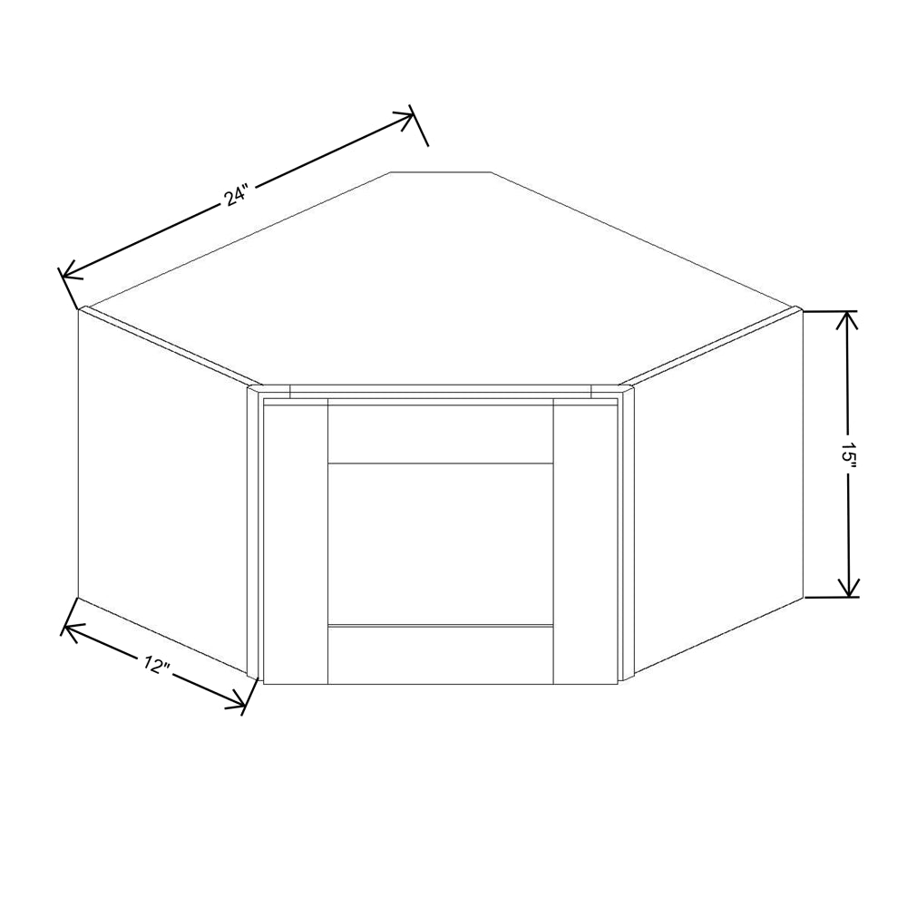 Fabuwood Allure Luna Kona 24"W X 15"H Diagonal Corner Wall
