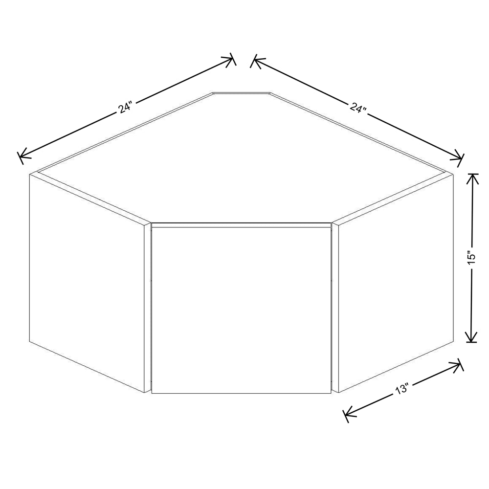Fabuwood Illume Tuscany Olmo 3 15"H Diagonal Corner Wall