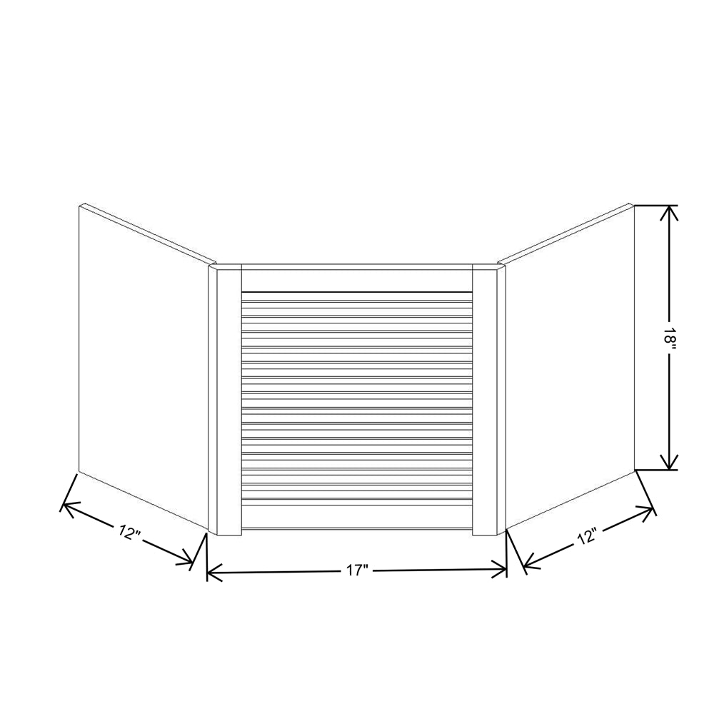 Fabuwood Allure Galaxy Nickel 24" W X 18" H X 12" D Wall Diagonal Corner Garage Appliance Cabinet