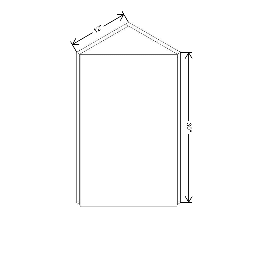 CNC Classic Broadway Graphite 12" W X 30" H Single Door Wall End Cabinet