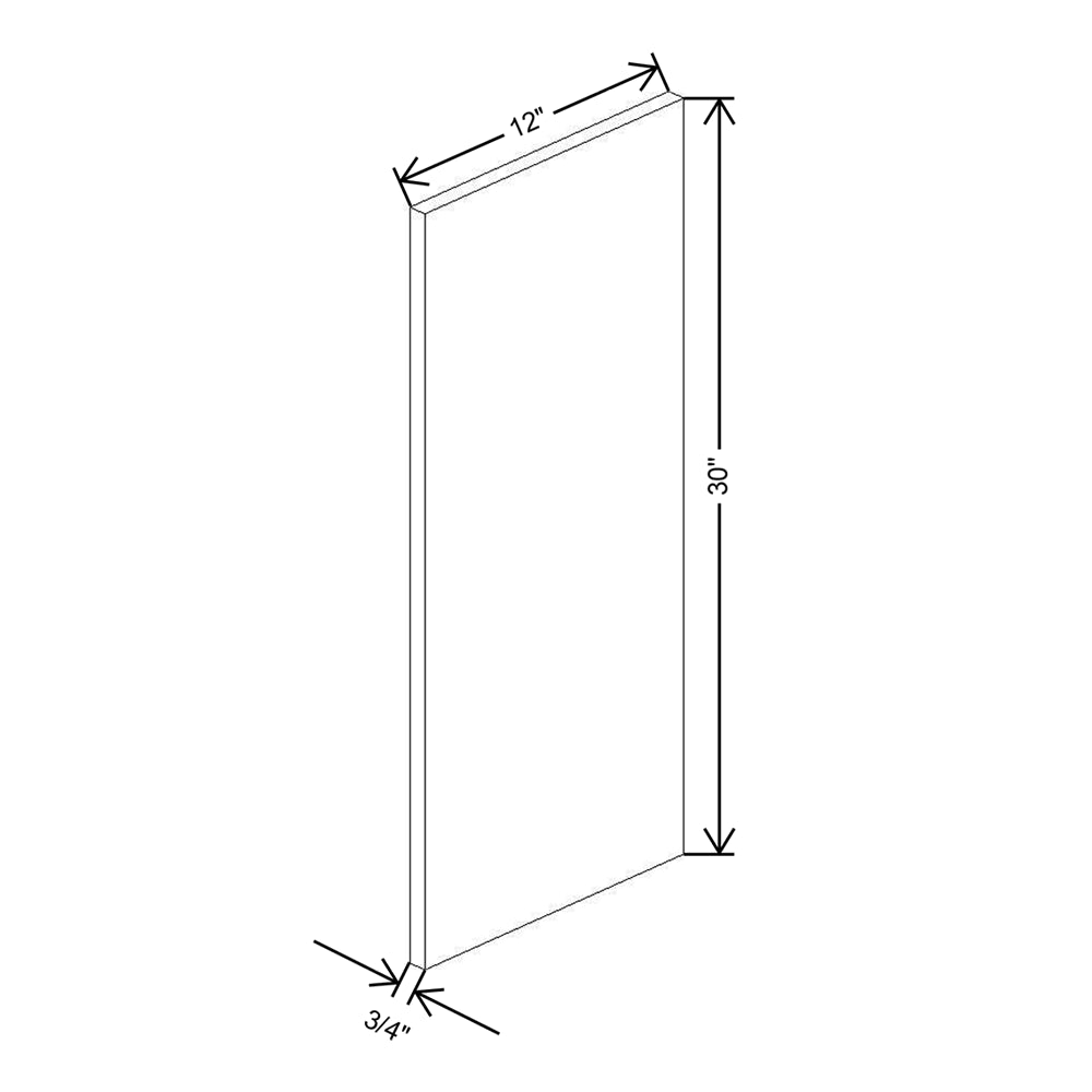 CNC Classic Broadway Silver 3/4" W X 30" H X 13" D End Panel