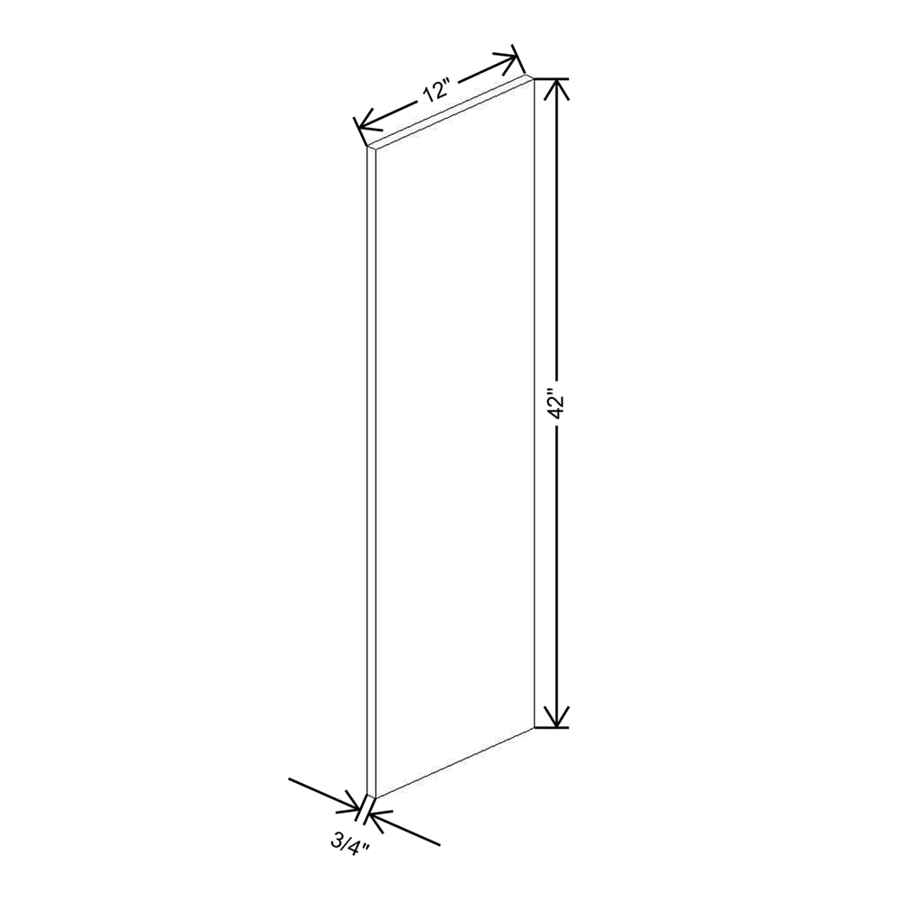 CNC Classic Milano Ash 3/4" W X 42" H X 13" D End Panel