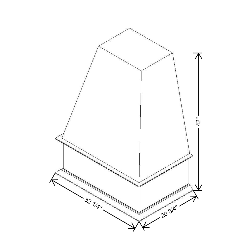 CNC Concord Richmond Stone 30" W Sloped Wood Hood