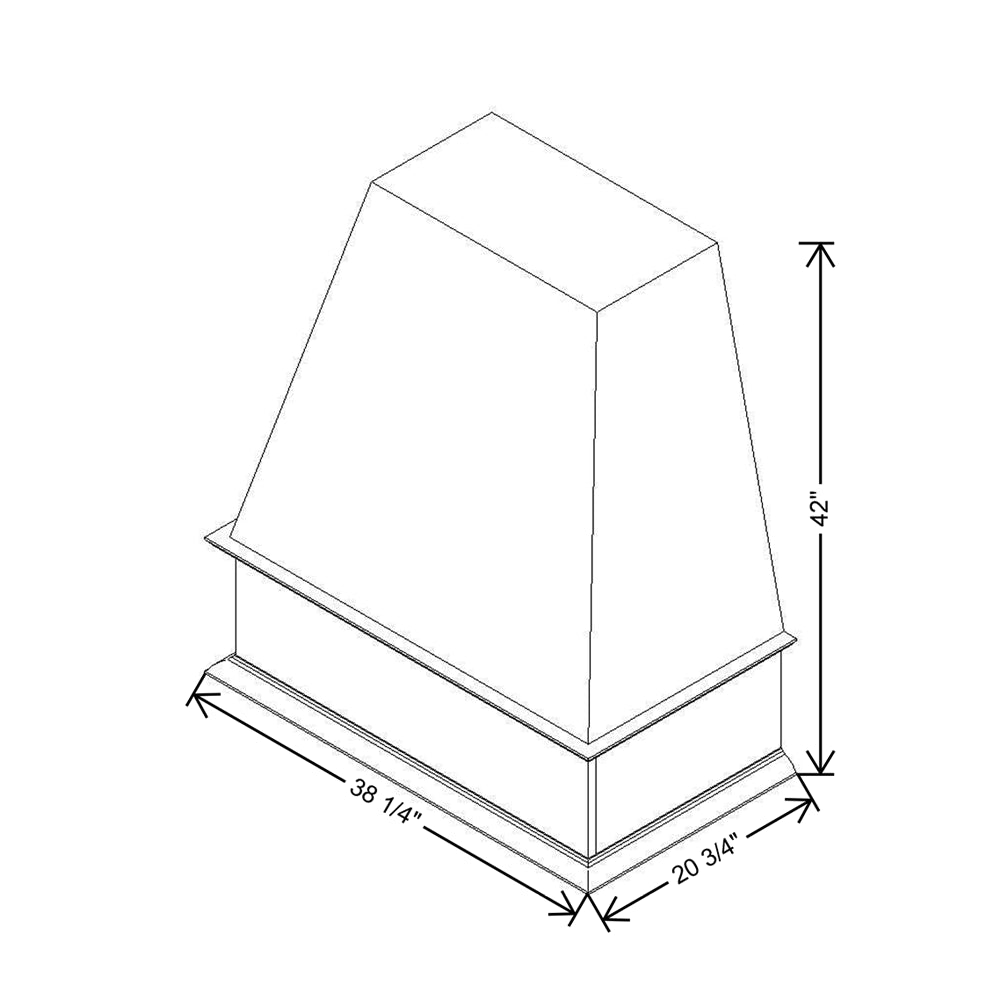 CNC Classic Highland White 36" W Sloped Wood Hood