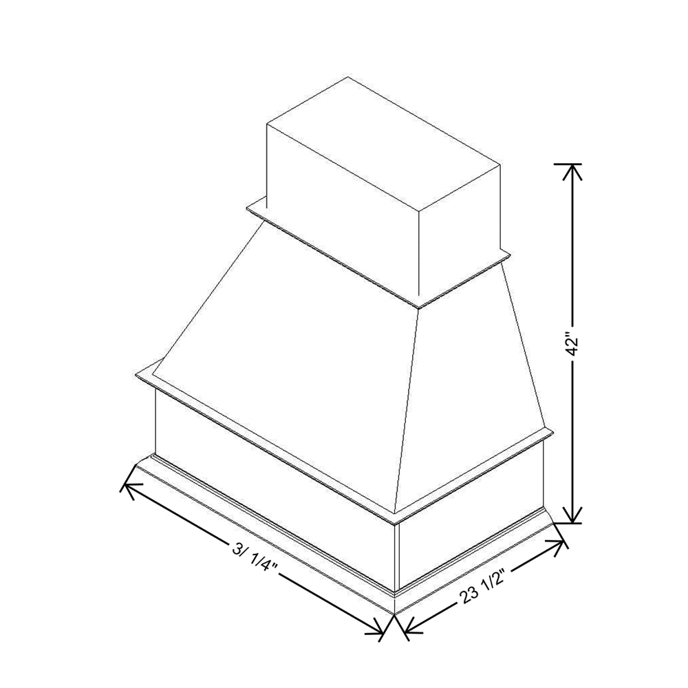 CNC Luxor 5-Piece Misty Grey 36" W Traditional MDF Hood