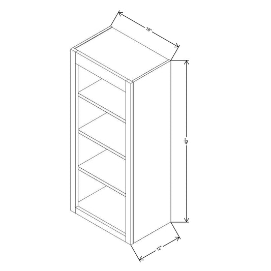 FABUWOOD ALLURE GALAXY Dove 18"W X 42"H  WALL OPEN SHELF  {Galaxy-Fusion}