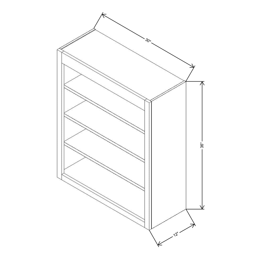 Fabuwood Allure Galaxy Nickel 30"W X 36"H Wall Open Shelf {Galaxy-Fusion}