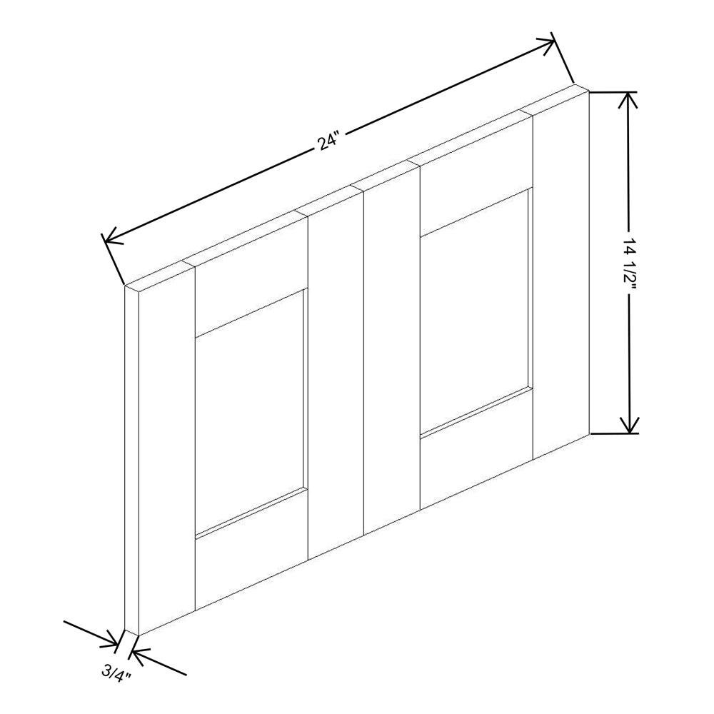 Fabuwood Allure Galaxy Dove 15"W X 24"D Wainscot Panel Wall