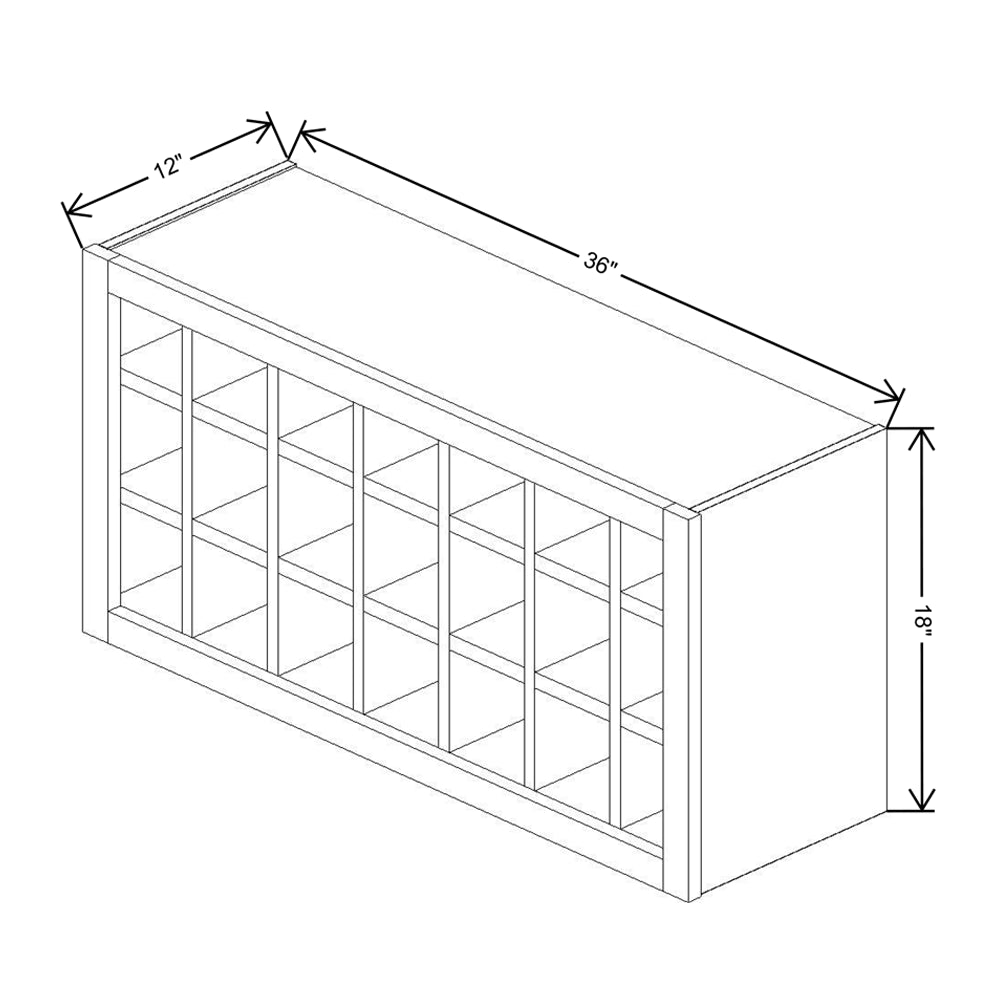 Fabuwood Allure Fusion Kona 36"W X 18"H Wine Rack