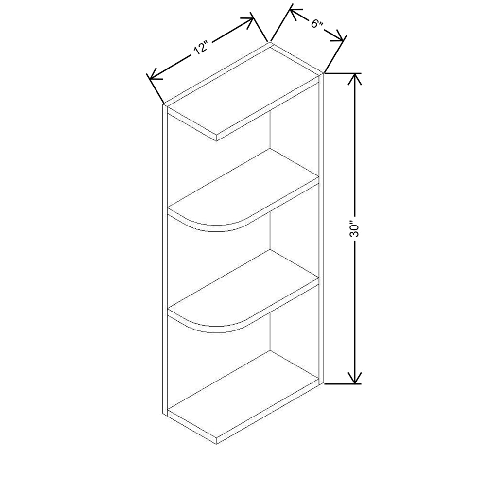CNC Concord Elegant Ocean 12" W X 30" H Knick Knack Wall Shelf