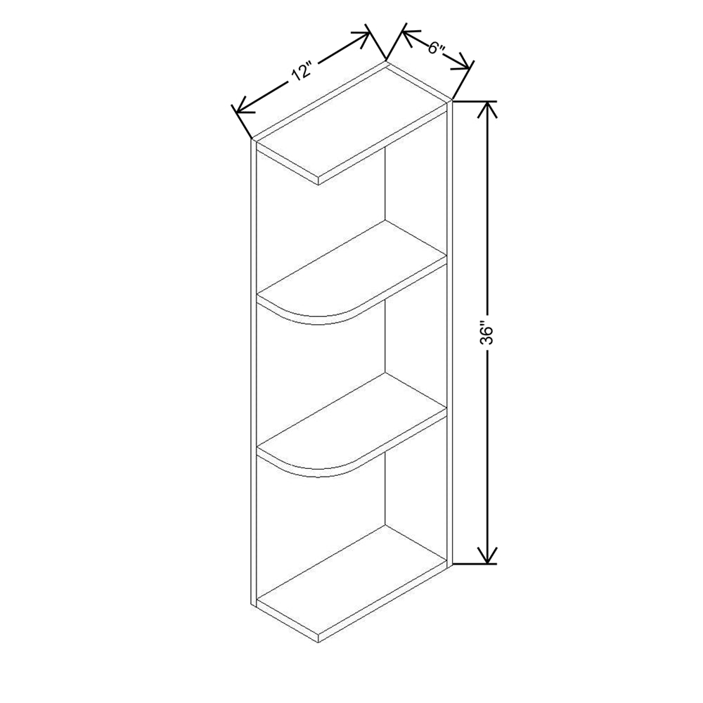 CNC Concord Elegant Ocean 12" W X 36" H Knick Knack Wall Shelf