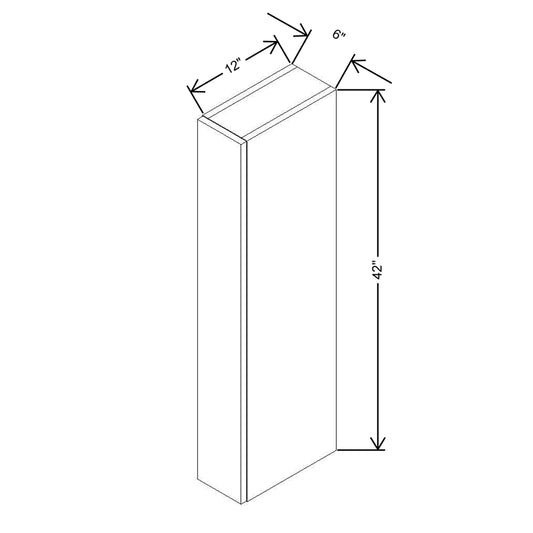 CNC Concord Richmond Stone 06" W X 42" H Wall Spice Cabinet