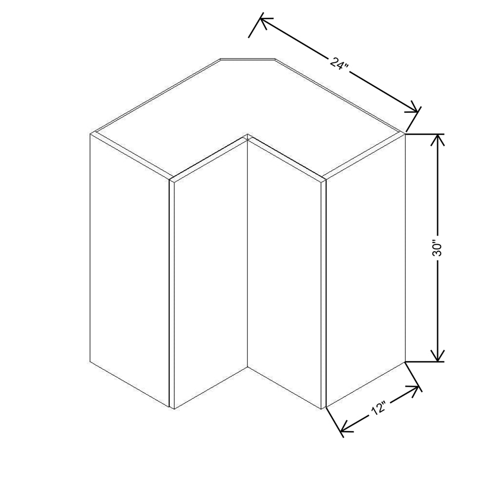 CNC Luxor Harvest 24" W X 30" H Corner Wall Cabinet