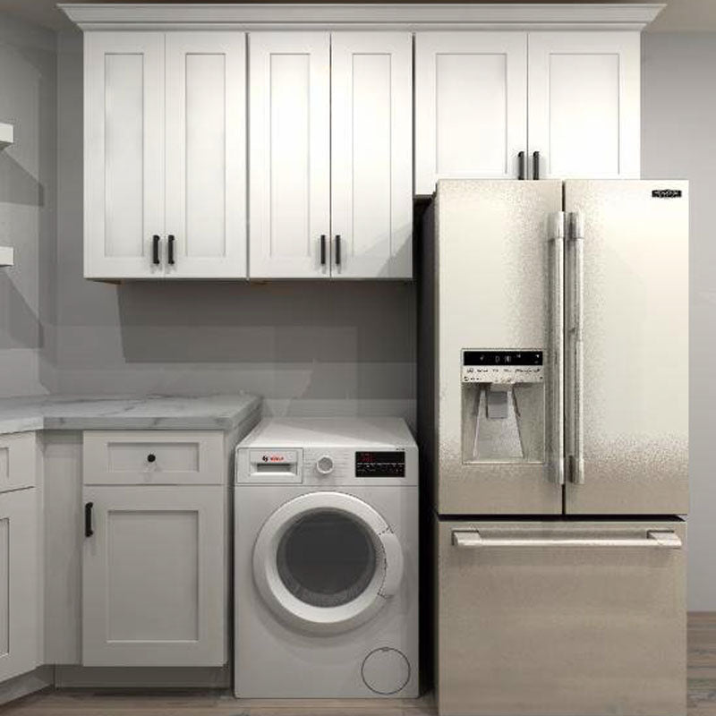 Fabuwood Allure Galaxy Frost 102 by 45 by 36 by 81 in. U Shaped Kitchen and 30 in. Sink