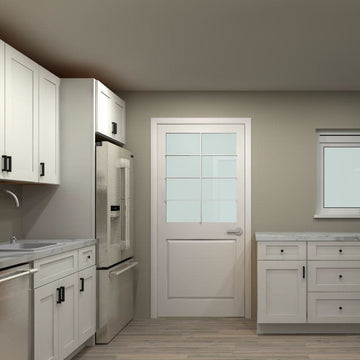 Fabuwood Allure Galaxy Frost 103 by 78 by 103 in. Galley Kitchen and 27 in. Sink