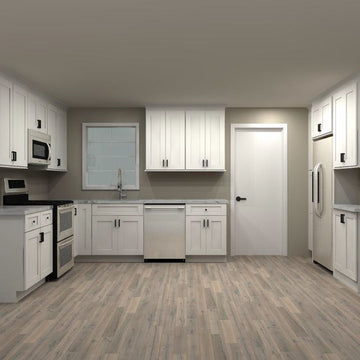 Fabuwood Allure Galaxy Frost 108 by 111 by 93 in. U Shaped Kitchen and 30 in. Sink