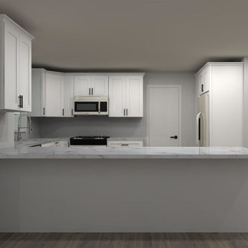 LessCare Alpina White 120 by 112 by 93 by 57 in. Peninsula Kitchen and 30 in. Sink