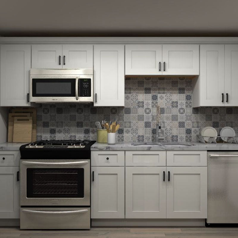 Fabuwood Allure Galaxy Frost 123 by 123 in. Galley Kitchen and 36 in. Double Sink