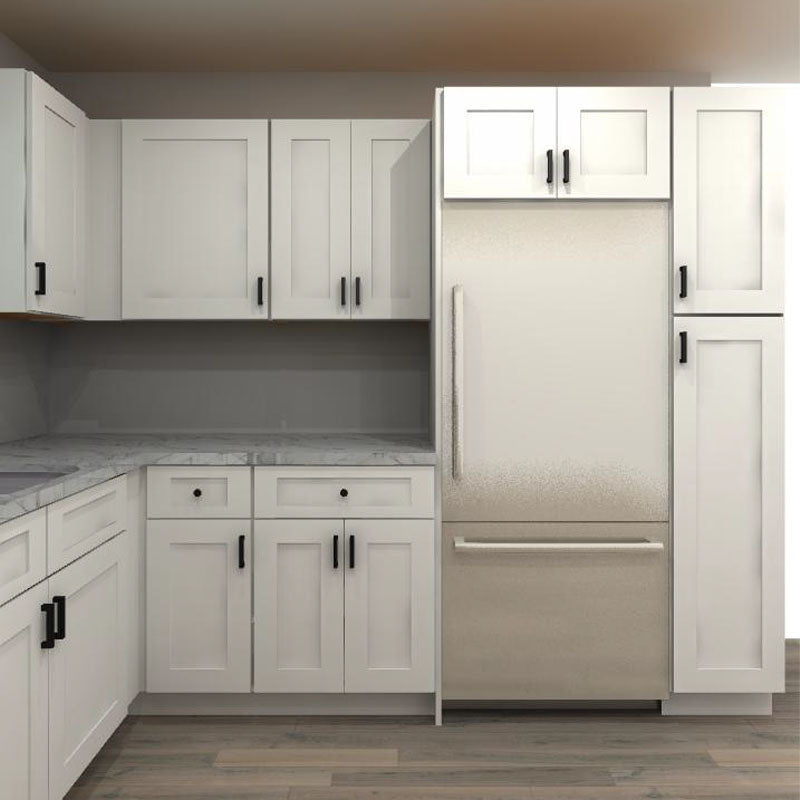 Fabuwood Allure Galaxy Frost 69 by 140 by 109 in. U Shaped Kitchen and 39 in. Double Sink