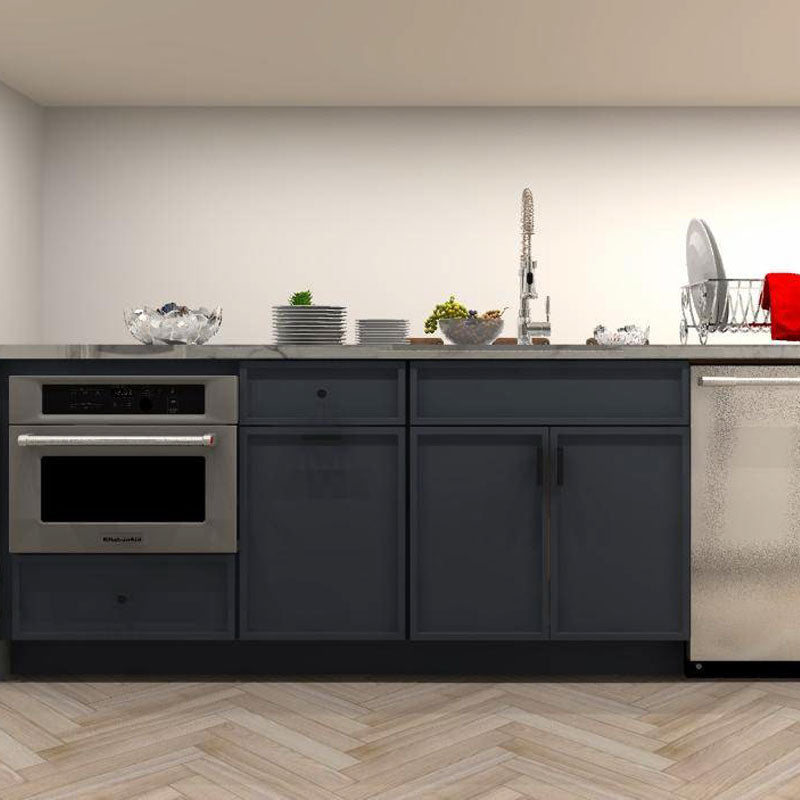Fabuwood Allure Luna Dove and Indigo 219 in. Single-Wall Kitchen with 2 x Islands and 30 in. Sink