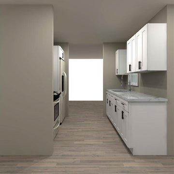 LessCare Alpina White 110 by 105 in. Galley Kitchen and 36 in. Double Sink