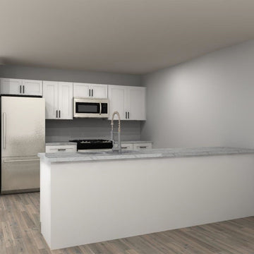 LessCare Alpina White 123 by 109 in. Galley Kitchen and 36 in. Double Sink