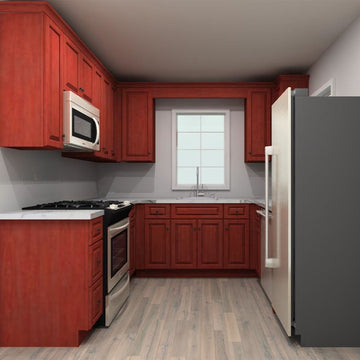LessCare Cherryville 90 by 102 by 66 in. U Shaped Kitchen and 24 in. Sink